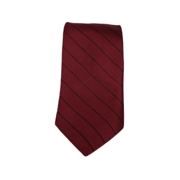 Pierre Cardin Red & Black Striped Silk Tie - Picture 10 of 11